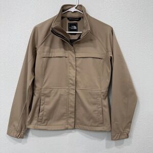 The North Face Apex Softshell Jacket Women Size S Tan Full Zip Casual‎ Outdoor